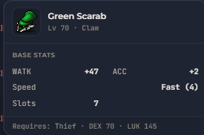 Green Scarab | Global > Global MapleStory Classic World