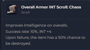 Overall Armor INT Scroll Chaos | Global > Global MapleStory Classic World
