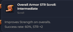 Overall Armor STR Scroll Intermediate | Global > Global MapleStory Classic World