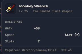 Monkey Wrench | Global > Global MapleStory Classic World