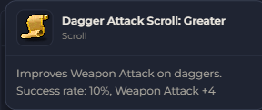 Dagger Attack Scroll Greater | Global > Global MapleStory Classic World