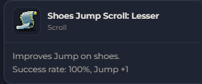 Shoes Jump Scroll Lesser | Global > Global MapleStory Classic World