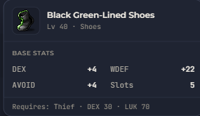 Black Green-Lined Shoes | Global > Global MapleStory Classic World