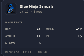 Blue Ninja Sandals | Global > Global MapleStory Classic World