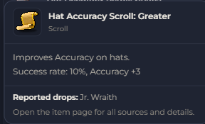 Hat Accuracy Scroll Greater | Global > Global MapleStory Classic World