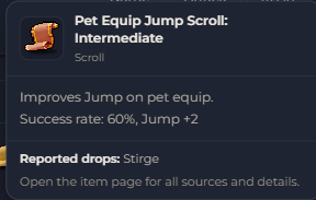 Pet Equip Jump Scroll Intermediate | Global > Global MapleStory Classic World
