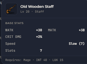Old Wooden Staff | Global > Global MapleStory Classic World