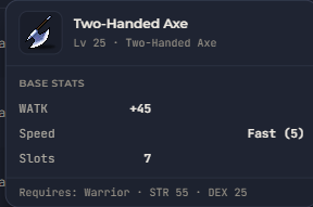 Two-Handed Axe | Global > Global MapleStory Classic World