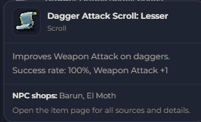 Dagger Attack Scroll Lesser | Global > Global MapleStory Classic World
