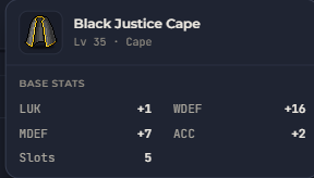 Black Justice Cape | Global > Global MapleStory Classic World