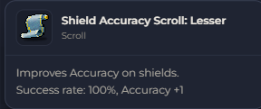 Shield Accuracy Scroll Lesser | Global > Global MapleStory Classic World