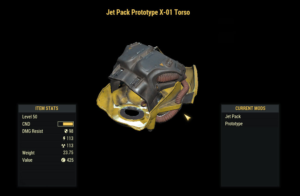 Jet Pack Prototype X-01 Torso - Level 50 | PS