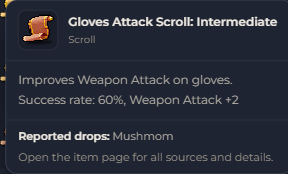 Gloves Attack Scroll Intermediate | Global > Global MapleStory Classic World
