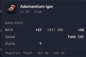 Adamantium Igor | Global > Global MapleStory Classic World