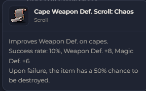 Cape Weapon Def. Scroll Chaos | Global > Global MapleStory Classic World