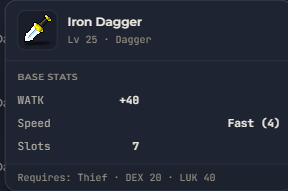 Iron Dagger | Global > Global MapleStory Classic World