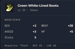 Green White-Lined Boots | Global > Global MapleStory Classic World