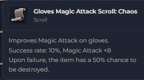 Gloves Magic Attack Scroll Chaos | Global > Global MapleStory Classic World