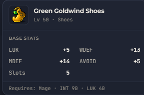 Green Goldwind Shoes | Global > Global MapleStory Classic World