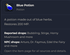 Blue Potion | Global > Global MapleStory Classic World
