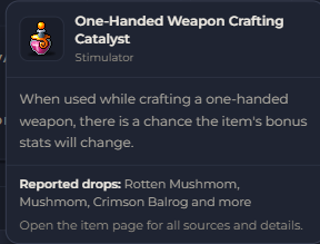 One-Handed Weapon Crafting Catalyst | Global > Global MapleStory Classic World