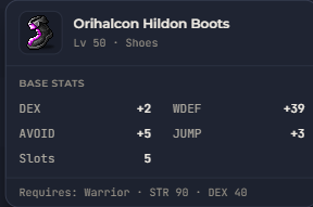 Orihalcon Hildon Boots | Global > Global MapleStory Classic World