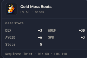 Gold Moss Boots | Global > Global MapleStory Classic World