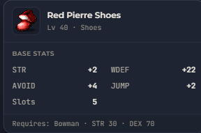 Red Pierre Shoes | Global > Global MapleStory Classic World