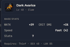 Dark Avarice | Global > Global MapleStory Classic World