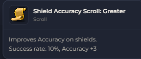 Shield Accuracy Scroll Greater | Global > Global MapleStory Classic World