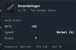 Doombringer | Global > Global MapleStory Classic World