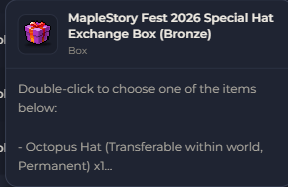 MapleStory Fest 2026 Special Hat Exchange Box (Bronze) | Global > Global MapleStory Classic World