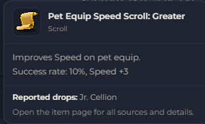 Pet Equip Speed Scroll Greater | Global > Global MapleStory Classic World