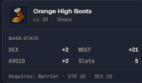 Orange High Boots | Global > Global MapleStory Classic World