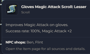 Gloves Magic Attack Scroll Lesser | Global > Global MapleStory Classic World
