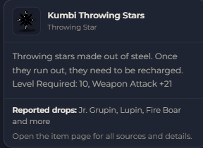 Kumbi Throwing Stars | Global > Global MapleStory Classic World