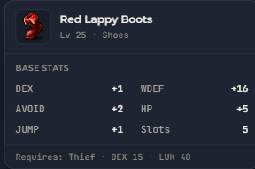 Red Lappy Boots | Global > Global MapleStory Classic World