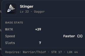 Stinger | Global > Global MapleStory Classic World