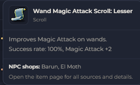 Wand Magic Attack Scroll Lesser | Global > Global MapleStory Classic World