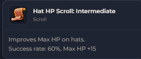 Hat HP Scroll Intermediate | Global > Global MapleStory Classic World