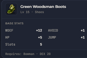 Green Woodsman Boots | Global > Global MapleStory Classic World
