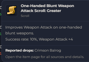 One-Handed Blunt Weapon Attack Scroll Greater | Global > Global MapleStory Classic World