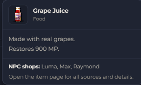 Grape Juice | Global > Global MapleStory Classic World