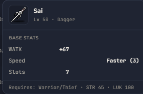 Sai | Global > Global MapleStory Classic World