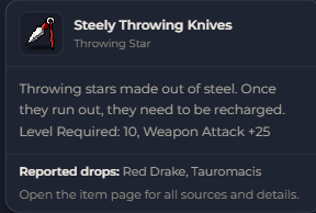 Steely Throwing Knives | Global > Global MapleStory Classic World