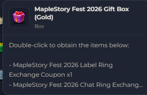 MapleStory Fest 2026 Gift Box (Gold) | Global > Global MapleStory Classic World
