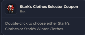 Stark's Clothes Selector Coupon | Global > Global MapleStory Classic World