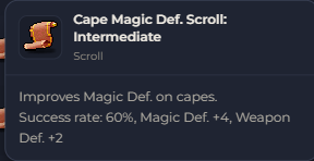 Cape Magic Def. Scroll Intermediate | Global > Global MapleStory Classic World