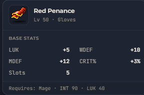 Red Penance | Global > Global MapleStory Classic World