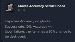 Gloves Accuracy Scroll Chaos | Global > Global MapleStory Classic World
